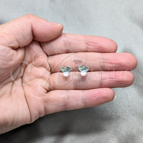 Sterling Silver Ring — Stud Earring Flower Design Polished 02. — alternate product view — SKU 158502 | Plata 925 anillo — Stud Earring flor diseño pulido 02. — SKU 158502