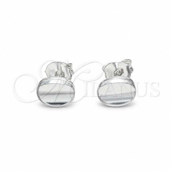 Sterling Silver Stud Earring, Polished, Silver Finish, 02.401.0109