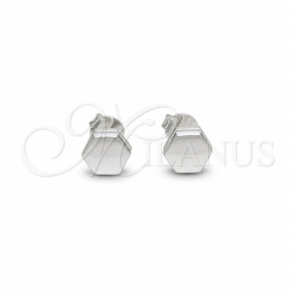 Sterling Silver Stud Earring, Polished, Silver Finish, 02.401.0110