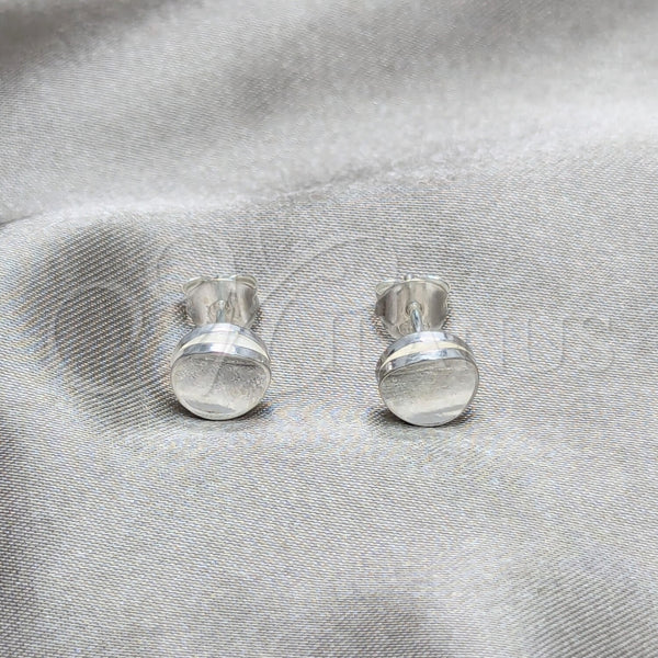 Sterling Silver Ring — Stud Earring Polished 02. — main product view — SKU 158505 | Plata 925 anillo — Stud Earring pulido 02. — SKU 158505