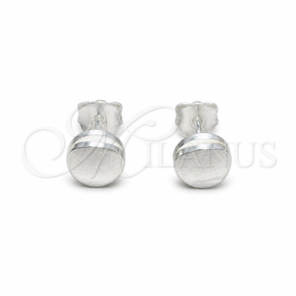 Sterling Silver Stud Earring, Polished, Silver Finish, 02.401.0111