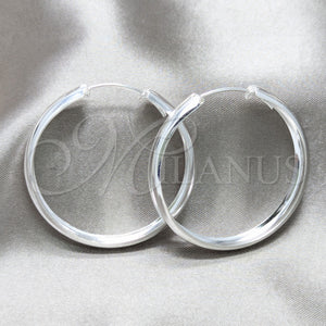 Sterling Silver Hoop Earrings — Medium Hoop Polished 02. — main product view — SKU 158506 | Plata 925 aretes de aro — Medium Hoop pulido 02. — SKU 158506