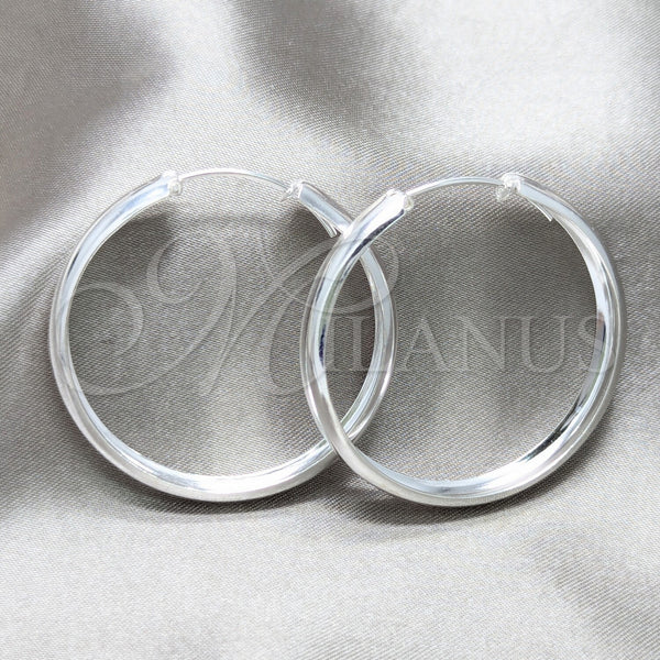 Sterling Silver Hoop Earrings — Medium Hoop Polished 02. — main product view — SKU 158506 | Plata 925 aretes de aro — Medium Hoop pulido 02. — SKU 158506