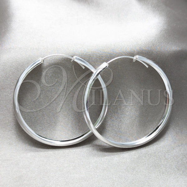 Sterling Silver Hoop Earrings — Large Hoop Polished 02. — main product view — SKU 158507 | Plata 925 aretes de aro — Large Hoop pulido 02. — SKU 158507