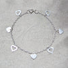Sterling Silver Charm Bracelet, Heart Design, Polished, Silver Finish, 03.409.0172.07 (03 MM Thickness, 7 Inches Length)