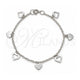 Sterling Silver Charm Bracelet, Heart Design, Polished, Silver Finish, 03.409.0172.07 (03 MM Thickness, 7 Inches Length)