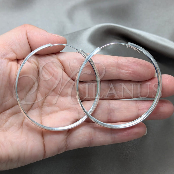 Sterling Silver Hoop Earrings — Large Hoop Polished 02. — alternate product view — SKU 158509 | Plata 925 aretes de aro — Large Hoop pulido 02. — SKU 158509