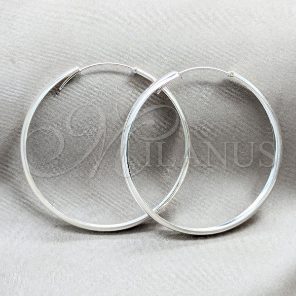 Sterling Silver Hoop Earrings — Large Hoop Polished 02. — main product view — SKU 158509 | Plata 925 aretes de aro — Large Hoop pulido 02. — SKU 158509