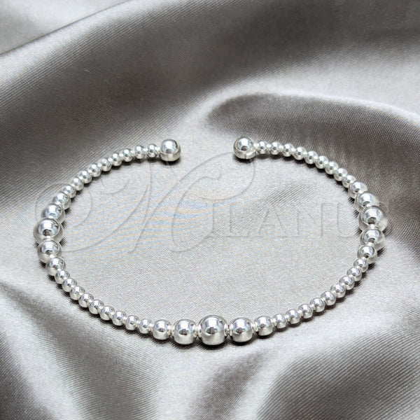 Sterling Silver Individual Bangle, Ball Design, Polished, Silver Finish, 07.393.0005.05