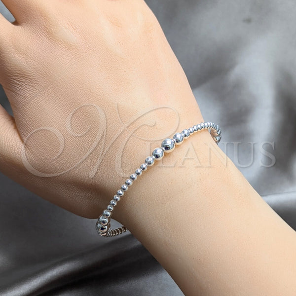 Sterling Silver Jewelry — Individual Bangle Ball Design Polished 07. 04 MM — alternate product view — SKU 158516 | Plata 925 joyería — Individual Bangle Ball diseño pulido 07. 04 MM — SKU 158516