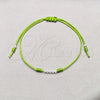 Sterling Silver Adjustable Bolo Bracelet, Ball Design, Green Leather Finish, Silver Finish, 03.426.0001.07