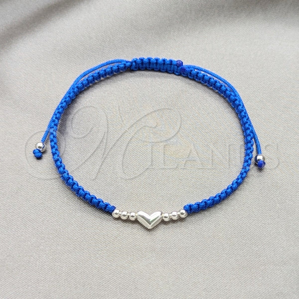 Sterling Silver Bracelet — Adjustable Bolo Bracelet Ball and Heart Design Algodón — alternate product view — SKU 158524 | Plata 925 brazalete — Adjustable Bolo Bracelet Ball and corazón diseño Algodón — SKU 158524