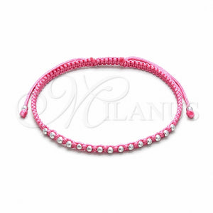 Sterling Silver Adjustable Bolo Bracelet, Ball Design, Algodón, Silver Finish, 03.426.0004.4.07 (03 MM Thickness, 7 Inches Length)