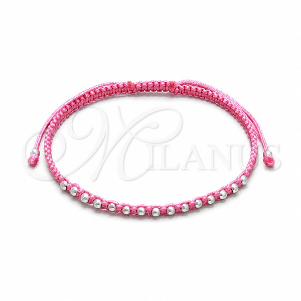 Sterling Silver Adjustable Bolo Bracelet, Ball Design, Algodón, Silver Finish, 03.426.0004.4.07 (03 MM Thickness, 7 Inches Length)