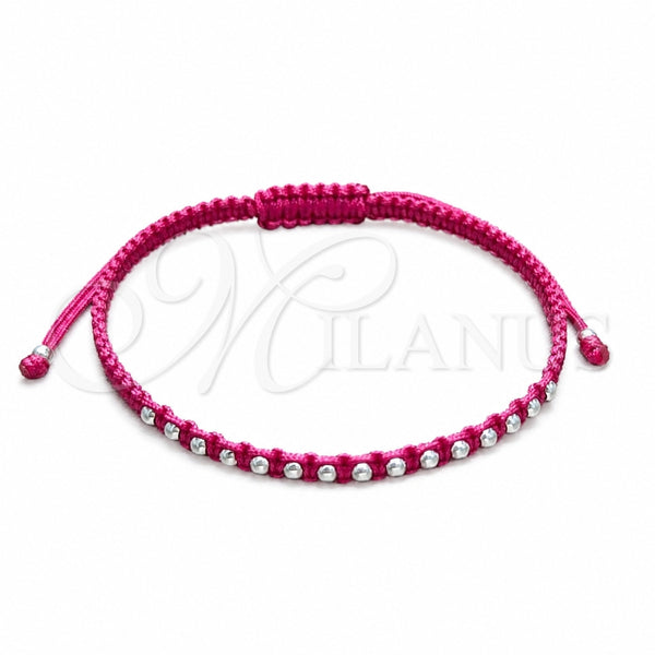 Sterling Silver Adjustable Bolo Bracelet, Ball Design, Algodón, Silver Finish, 03.426.0004.5.07 (03 MM Thickness, 7 Inches Length)