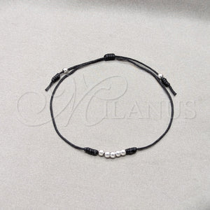Sterling Silver Bracelet — Adjustable Bolo Bracelet Ball Design Blue Algodón 03. — main product view — SKU 158541 | Plata 925 brazalete — Adjustable Bolo Bracelet Ball diseño Blue Algodón 03. — SKU 158541