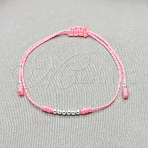 Sterling Silver Adjustable Bolo Bracelet, Ball Design, Blue Silver Finish, 03.426.0001.3.07