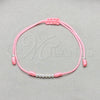 Sterling Silver Adjustable Bolo Bracelet, Ball Design, Blue Algodón, Silver Finish, 03.426.0001.3.07 (03 MM Thickness, 7 Inches Length)