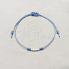 Sterling Silver Adjustable Bolo Bracelet, Ball Design, Blue Algodón, Silver Finish, 03.426.0001.5.07 (03 MM Thickness, 7 Inches Length)