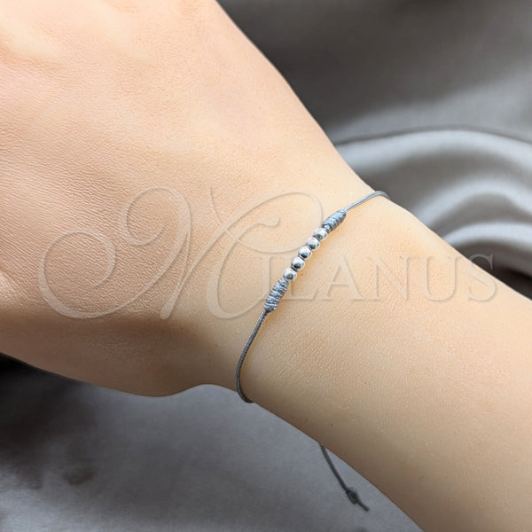 Sterling Silver Bracelet — Adjustable Bolo Bracelet Ball Design Blue Algodón 03. — alternate product view — SKU 158545 | Plata 925 brazalete — Adjustable Bolo Bracelet Ball diseño Blue Algodón 03. — SKU 158545