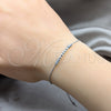 Sterling Silver Adjustable Bolo Bracelet, Ball Design, Blue Algodón, Silver Finish, 03.426.0001.6.07 (03 MM Thickness, 7 Inches Length)