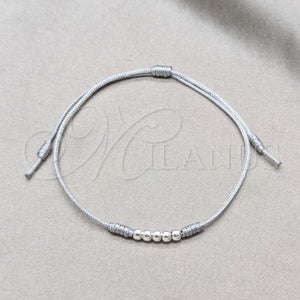 Sterling Silver Bracelet — Adjustable Bolo Bracelet Ball Design Blue Algodón 03. — main product view — SKU 158545 | Plata 925 brazalete — Adjustable Bolo Bracelet Ball diseño Blue Algodón 03. — SKU 158545