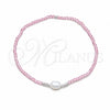 Sterling Silver Fancy Bracelet, Ball Design, with Pink Crystal and White Pearl, Polished, Silver Finish, 03.426.0021.2.07 (07 MM Thickness, 7 Inches Length)