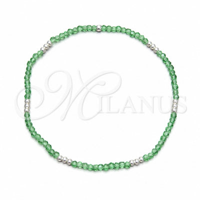 Sterling Silver Fancy Bracelet, Ball Design, with Green Crystal, Polished, Silver Finish, 03.426.0025.07 (03 MM for wholesale, main product view