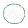 Sterling Silver Fancy Bracelet, Ball Design, with Green Crystal, Polished, Silver Finish, 03.426.0025.07 (03 MM Thickness, 7 Inches Length)