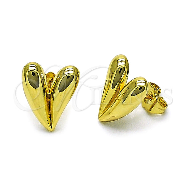 Gold Filled Ring — Stud Earring Heart Design Polished 02. — main product view — SKU 158587 | Oro Laminado anillo — Stud Earring corazón diseño pulido 02. — SKU 158587