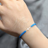 Sterling Silver Adjustable Bolo Bracelet, Cross Design, Algodón, Silver Finish, 03.426.0038.3.07 (03 MM Thickness, 7 Inches Length)