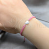 Sterling Silver Adjustable Bolo Bracelet, Heart Design, Algodón, Silver Finish, 03.426.0041.07 (04 MM Thickness, 7 Inches Length)