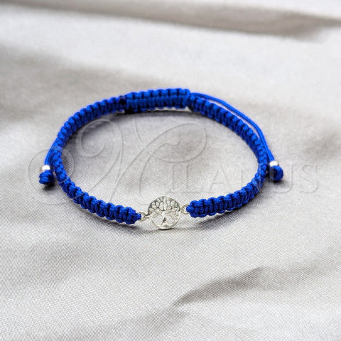 Sterling Silver Adjustable Bolo Bracelet, Tree and Ball Design, Algodón, Silver Finish, 03.426.0043.07 (04 MM Thickness, 7 Inches Length)