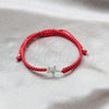 Sterling Silver Adjustable Bolo Bracelet, Star Design, with White Crystal, Algodón, Silver Finish, 03.426.0044.07 (04 MM Thickness, 7 Inches Length)