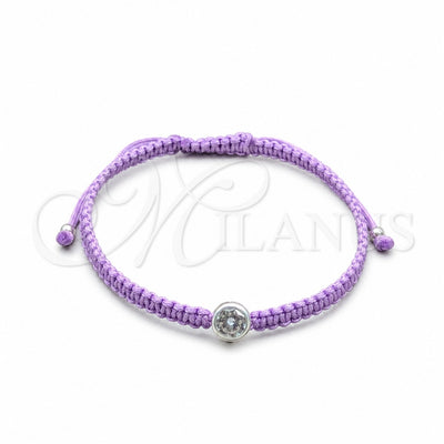 Sterling Silver Adjustable Bolo Bracelet, with White Cubic Zirconia, Algodón, Silver Finish, 03.426.0045.07 (04 for wholesale, main product view
