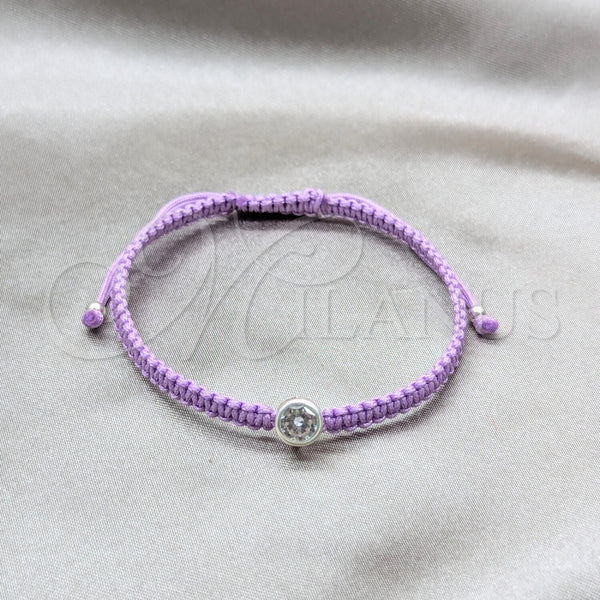 Sterling Silver Bracelet — Adjustable Bolo Bracelet with White Cubic Zirconia Algodón — main product view — SKU 158599 | Plata 925 brazalete — Adjustable Bolo Bracelet with blanco Cubic Zirconia Algodón — SKU 158599
