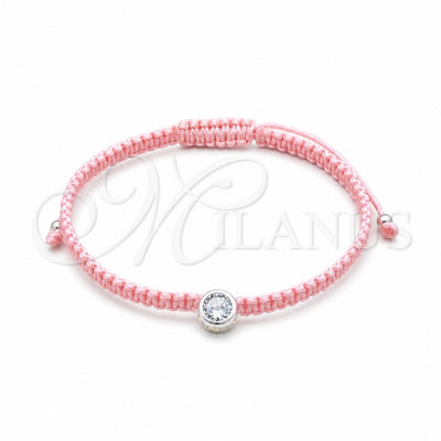 Sterling Silver Adjustable Bolo Bracelet, with White Cubic Zirconia, Algodón, Silver Finish, 03.426.0045.1.07 for wholesale, main product view