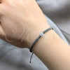 Sterling Silver Adjustable Bolo Bracelet, with White Cubic Zirconia, Algodón, Silver Finish, 03.426.0045.2.07 (04 MM Thickness, 7 Inches Length)