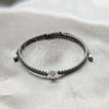 Sterling Silver Adjustable Bolo Bracelet, with White Cubic Zirconia, Algodón, Silver Finish, 03.426.0045.2.07 (04 MM Thickness, 7 Inches Length)