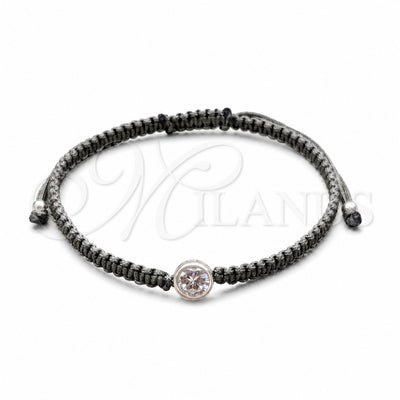 Sterling Silver Adjustable Bolo Bracelet, with White Cubic Zirconia, Algodón, Silver Finish, 03.426.0045.2.07 for wholesale, main product view