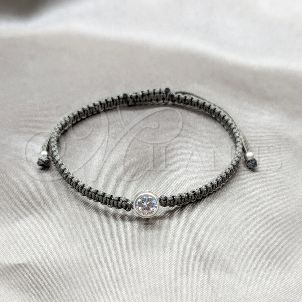 Sterling Silver Bracelet — Adjustable Bolo Bracelet with White Cubic Zirconia Algodón — alternate product view — SKU 158601 | Plata 925 brazalete — Adjustable Bolo Bracelet with blanco Cubic Zirconia Algodón — SKU 158601