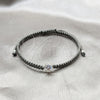 Sterling Silver Adjustable Bolo Bracelet, with White Cubic Zirconia, Algodón, Silver Finish, 03.426.0045.2.07 (04 MM Thickness, 7 Inches Length)