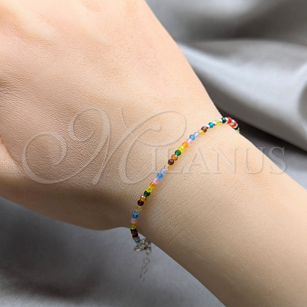 Sterling Silver Bracelet — Fancy Bracelet Ball Design with Multicolor Crystal Polished — alternate product view — SKU 158604 | Plata 925 brazalete — elegante Bracelet Ball diseño with Multicolor cristal pulido — SKU 158604
