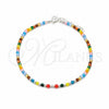 Sterling Silver Fancy Bracelet, Ball Design, with Multicolor Crystal, Polished, Silver Finish, 03.426.0048.07 (03 MM Thickness, 7 Inches Length)