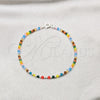Sterling Silver Fancy Bracelet, Ball Design, with Multicolor Crystal, Polished, Silver Finish, 03.426.0048.07 (03 MM Thickness, 7 Inches Length)