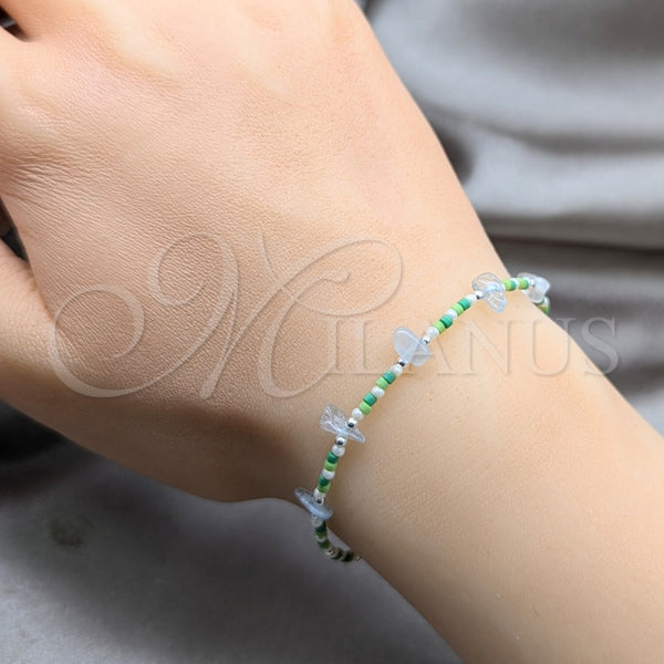 Sterling Silver Bracelet — Fancy Bracelet Ball Design with White Pearl and — alternate product view — SKU 158605 | Plata 925 brazalete — elegante Bracelet Ball diseño with blanco Pearl and — SKU 158605