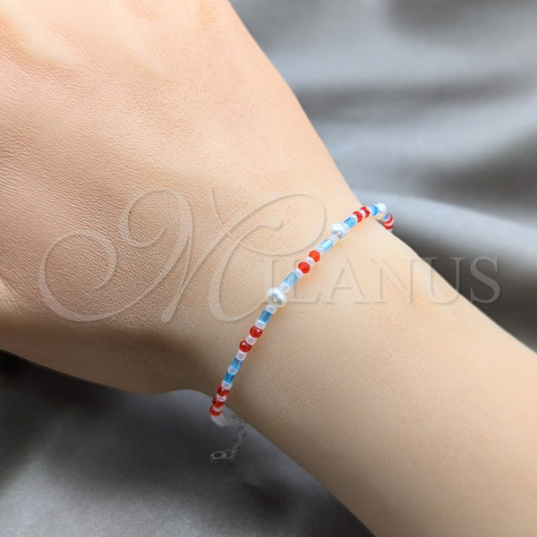 Sterling Silver Bracelet — Fancy Bracelet Ball Design with White Pearl and — alternate product view — SKU 158606 | Plata 925 brazalete — elegante Bracelet Ball diseño with blanco Pearl and — SKU 158606
