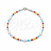 Sterling Silver Fancy Bracelet, Ball Design, with White Pearl and Multicolor Crystal, Polished, Silver Finish for wholesale, main product view
