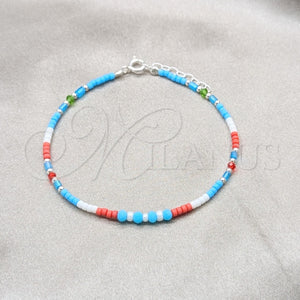 Sterling Silver Bracelet — Fancy Bracelet Ball Design with White Pearl and — main product view — SKU 158614 | Plata 925 brazalete — elegante Bracelet Ball diseño with blanco Pearl and — SKU 158614