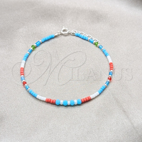 Sterling Silver Bracelet — Fancy Bracelet Ball Design with White Pearl and — main product view — SKU 158614 | Plata 925 brazalete — elegante Bracelet Ball diseño with blanco Pearl and — SKU 158614